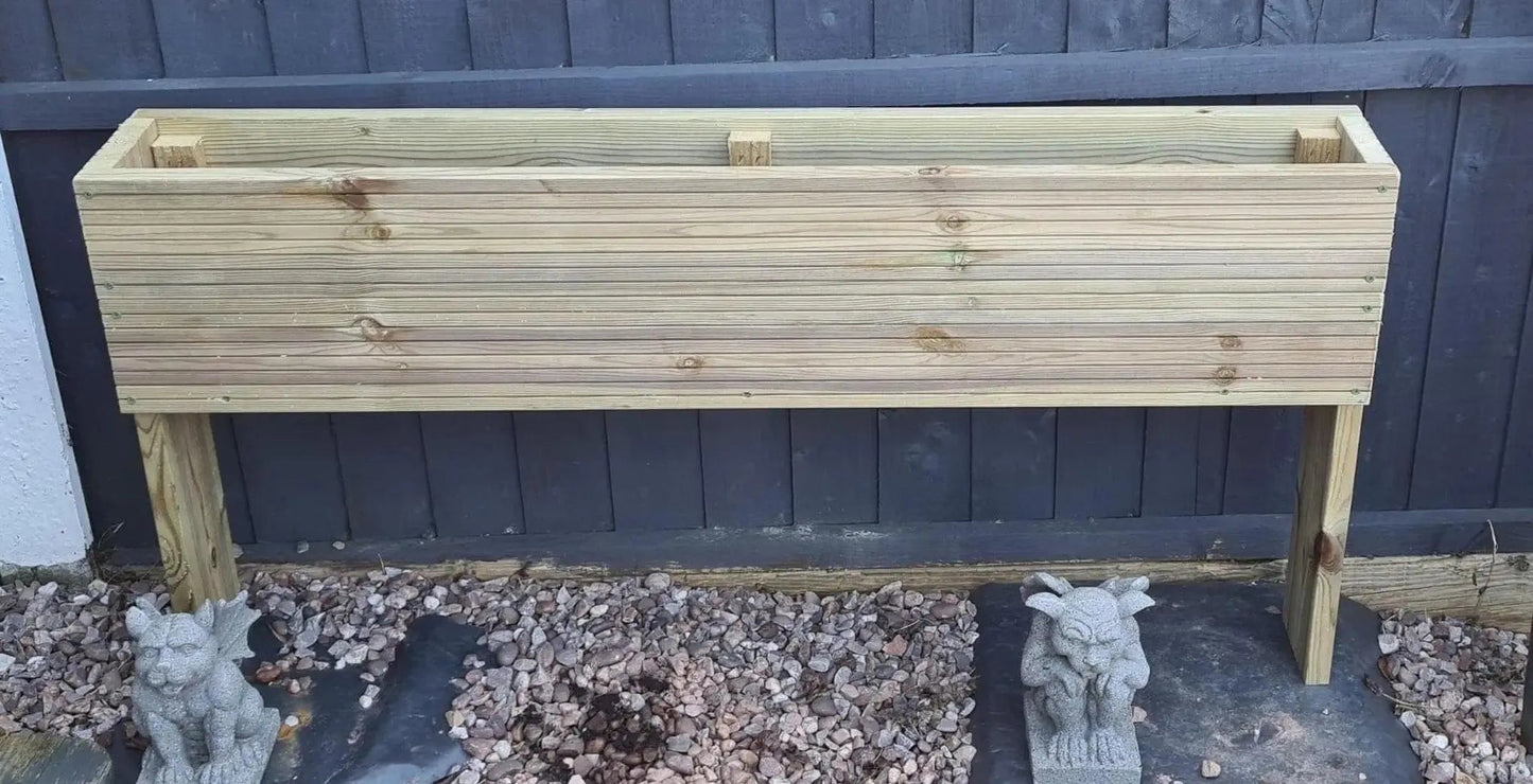 Extra deep 60cm high Raised wooden decking planter