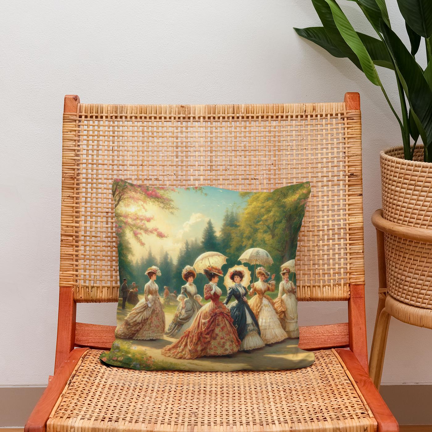 Victorian Spring Elegance Cotton Cushion