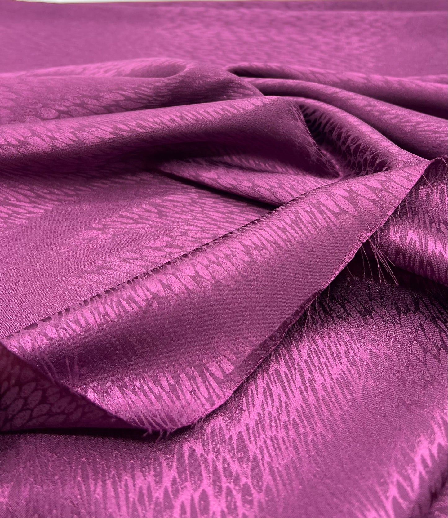 Purple Small Animal Silky Satin Feel Non Stretch Fabric