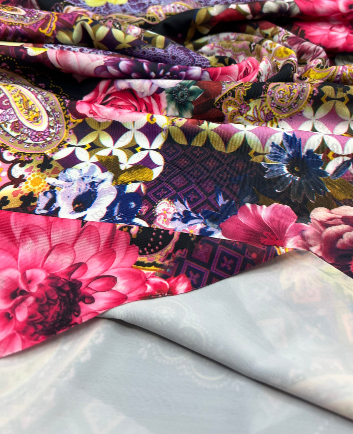 Floral Paisley Printed Swimwear / Sportswear 4 Way Stretch Fabric