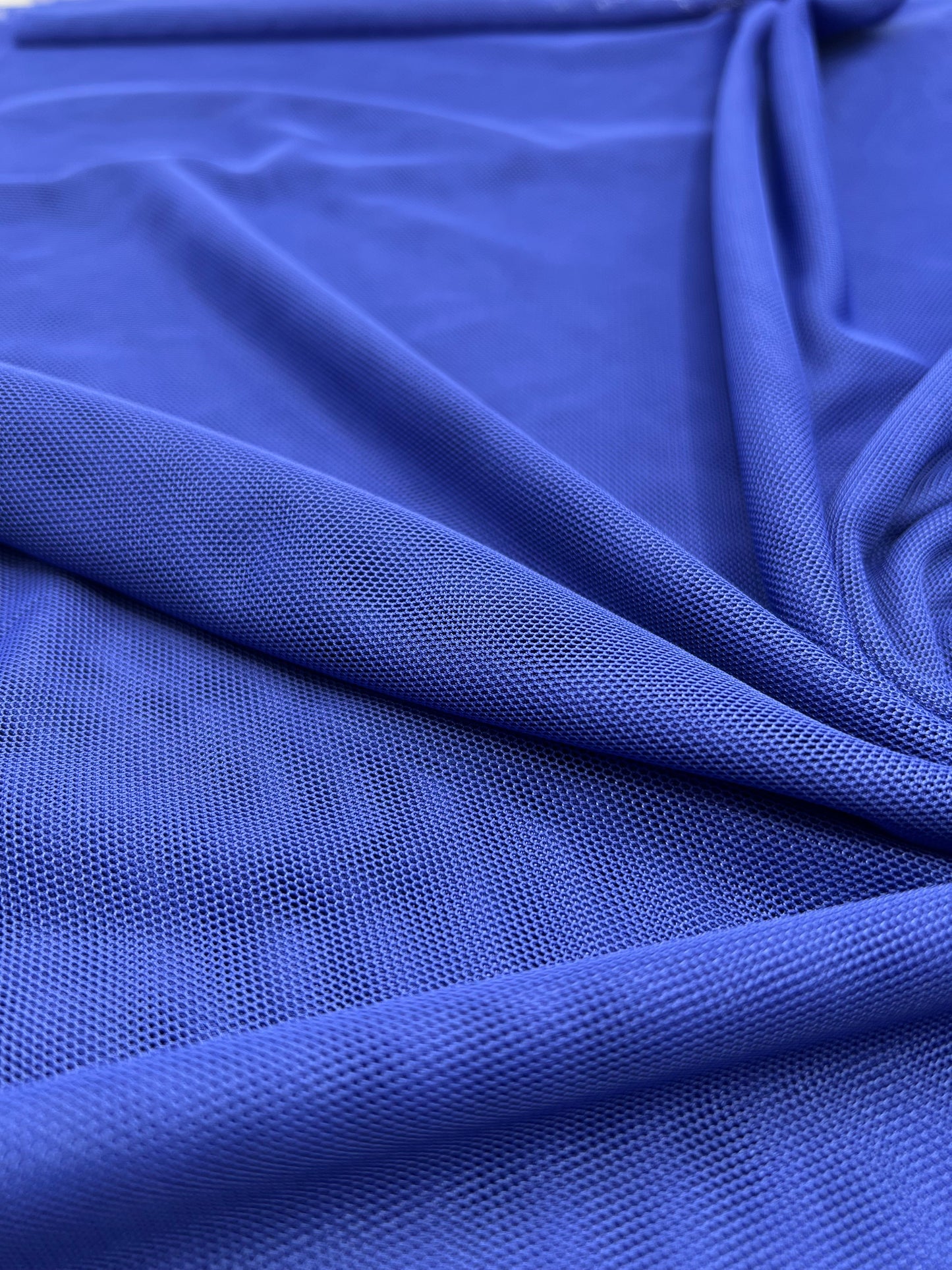 Plain Blue Mesh Fabric Stretch