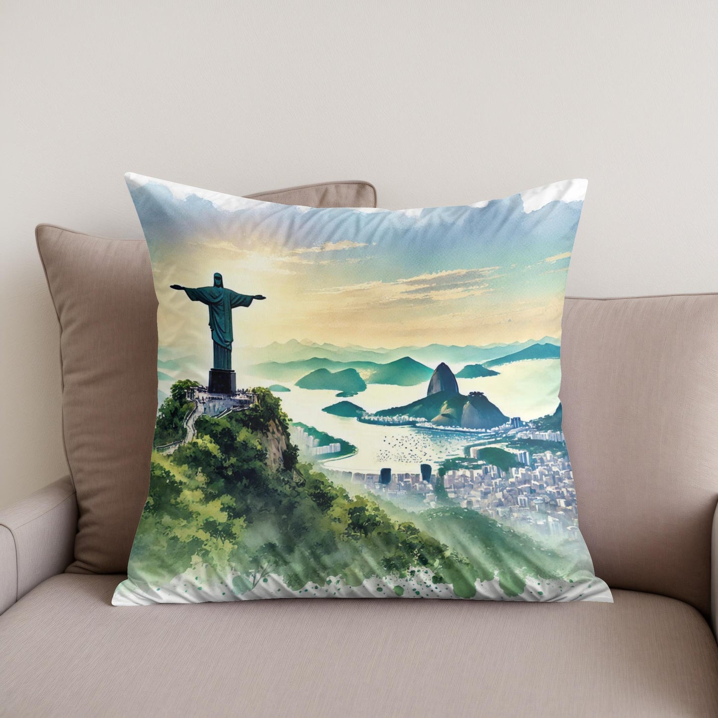 Rio Reverence Watercolour Cotton Cushion