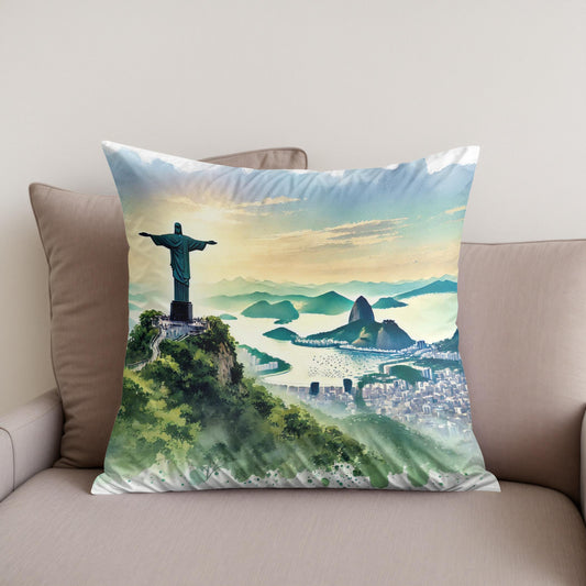 Rio Reverence Watercolour Cotton Cushion