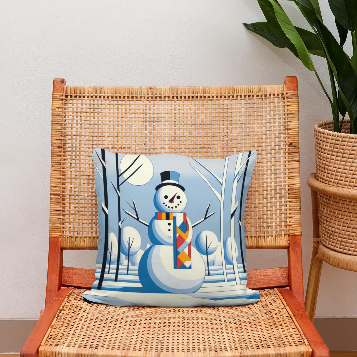 Geometric Winter Cotton Cushion