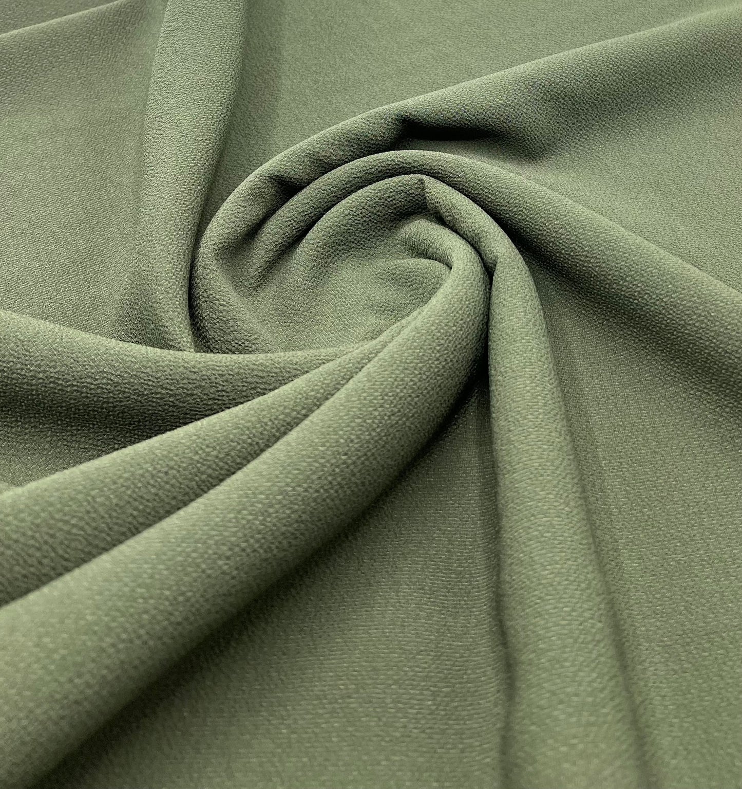 Khaki Green Plain Lightweight Bubble Crepe Fabric