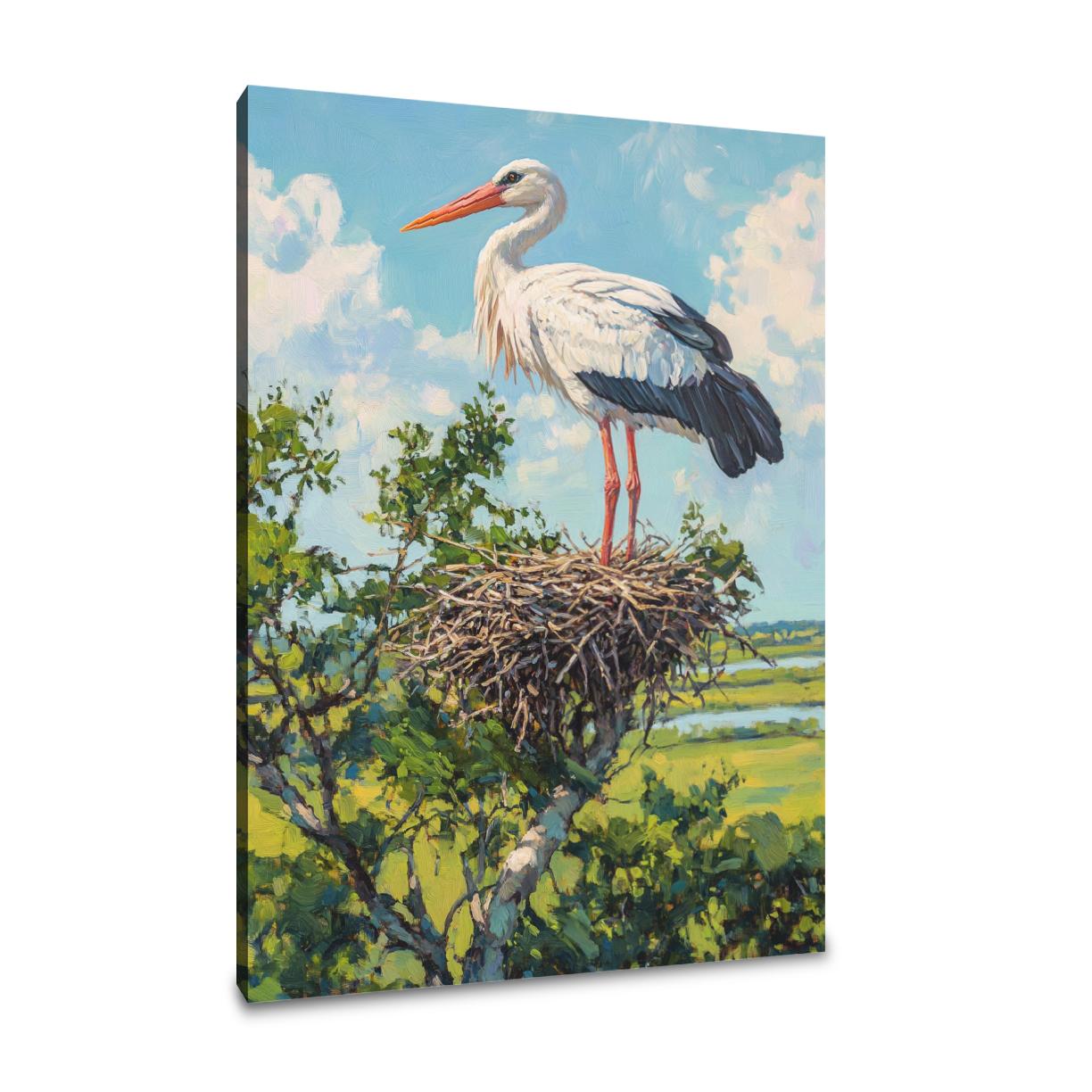 Majestic Stork's Nest Canvas