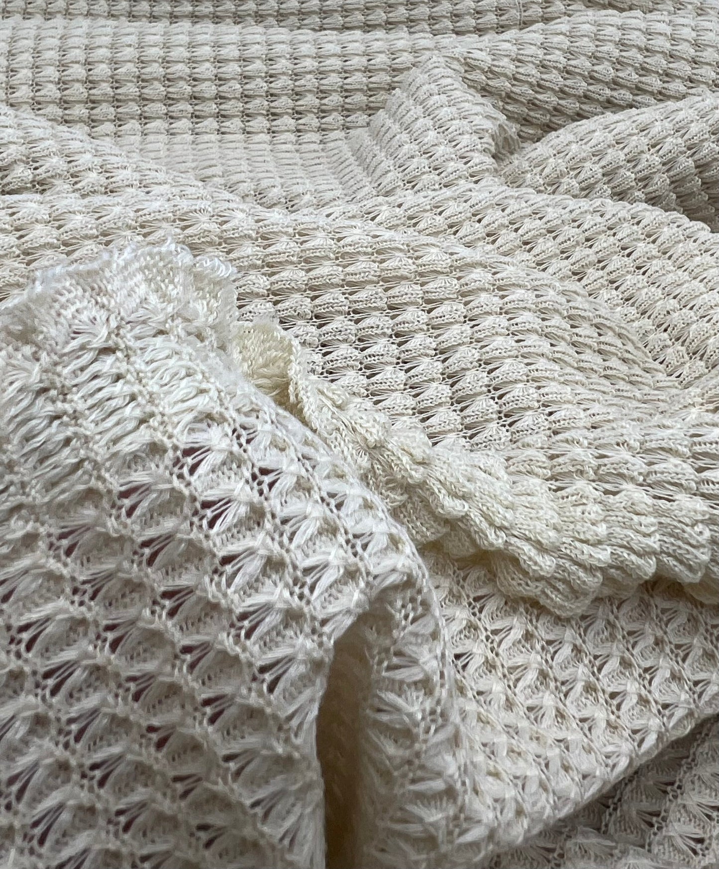 Natural Crochet Knitted Stretch Fabric 200GSM