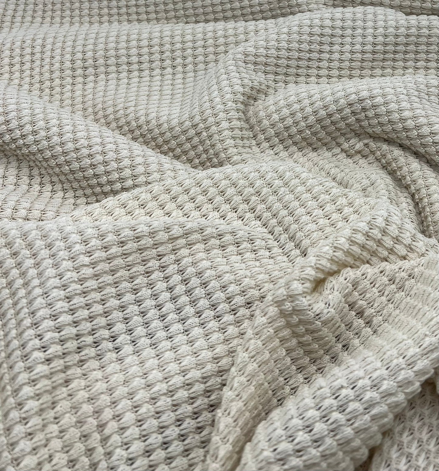 Natural Crochet Knitted Stretch Fabric 200GSM