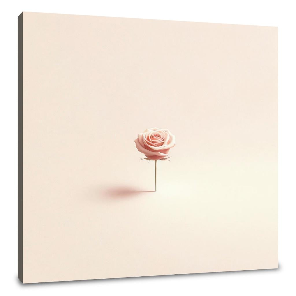 Minimalist Rose Contemplation Canvas