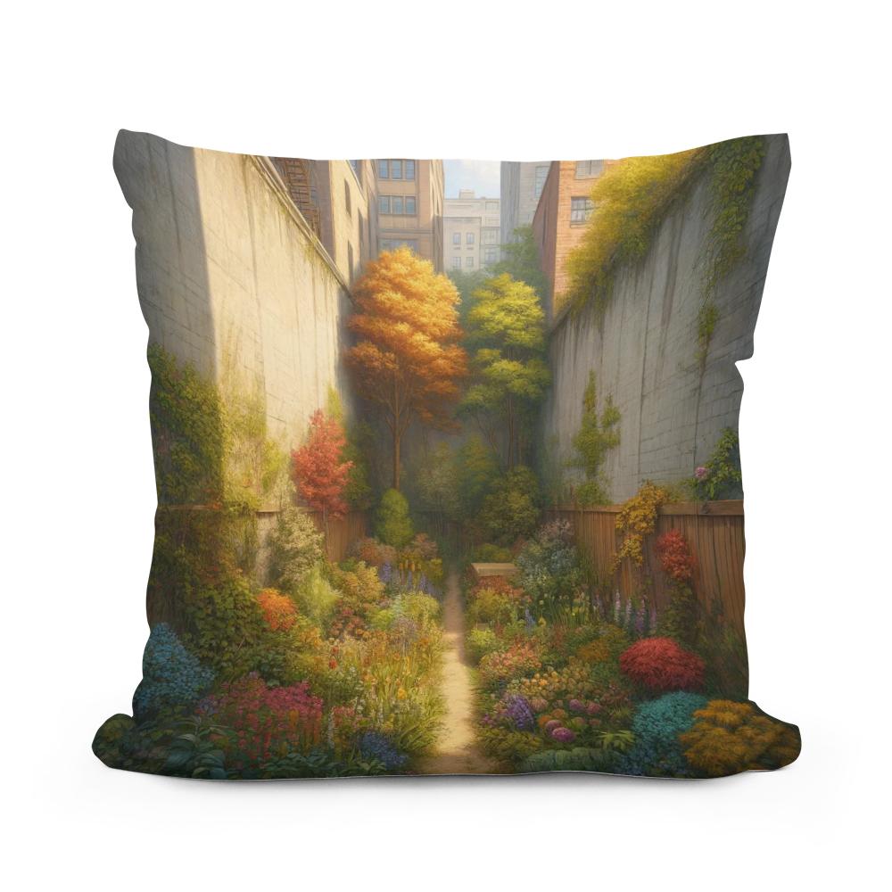 Hidden Autumn Garden Cotton Cushion