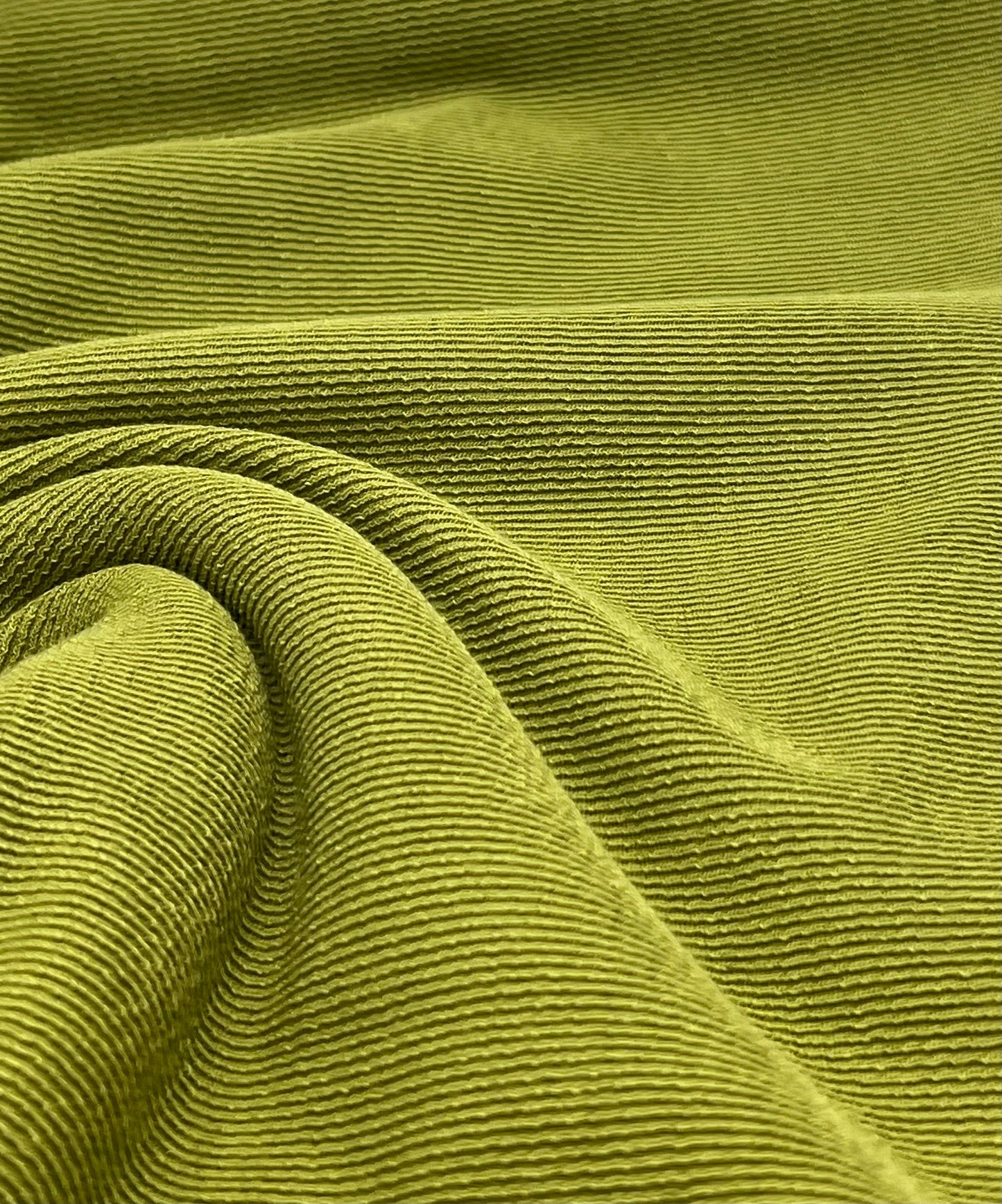Green Fine Rib Stretch Fabric
