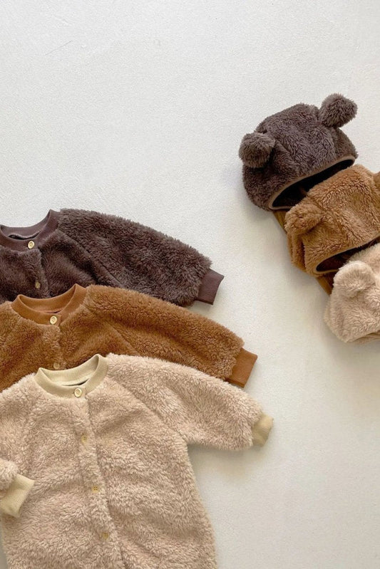 The Fur Bear Knitted Hooded Pramsuit