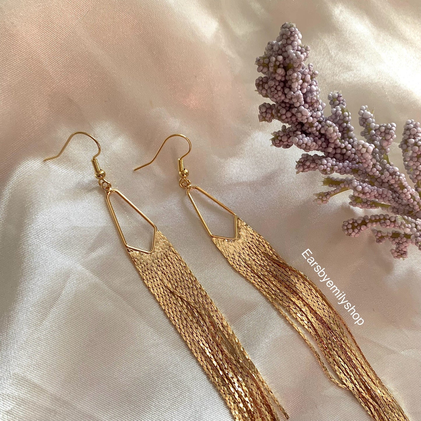18k gold or silver plated large statement chain earrings