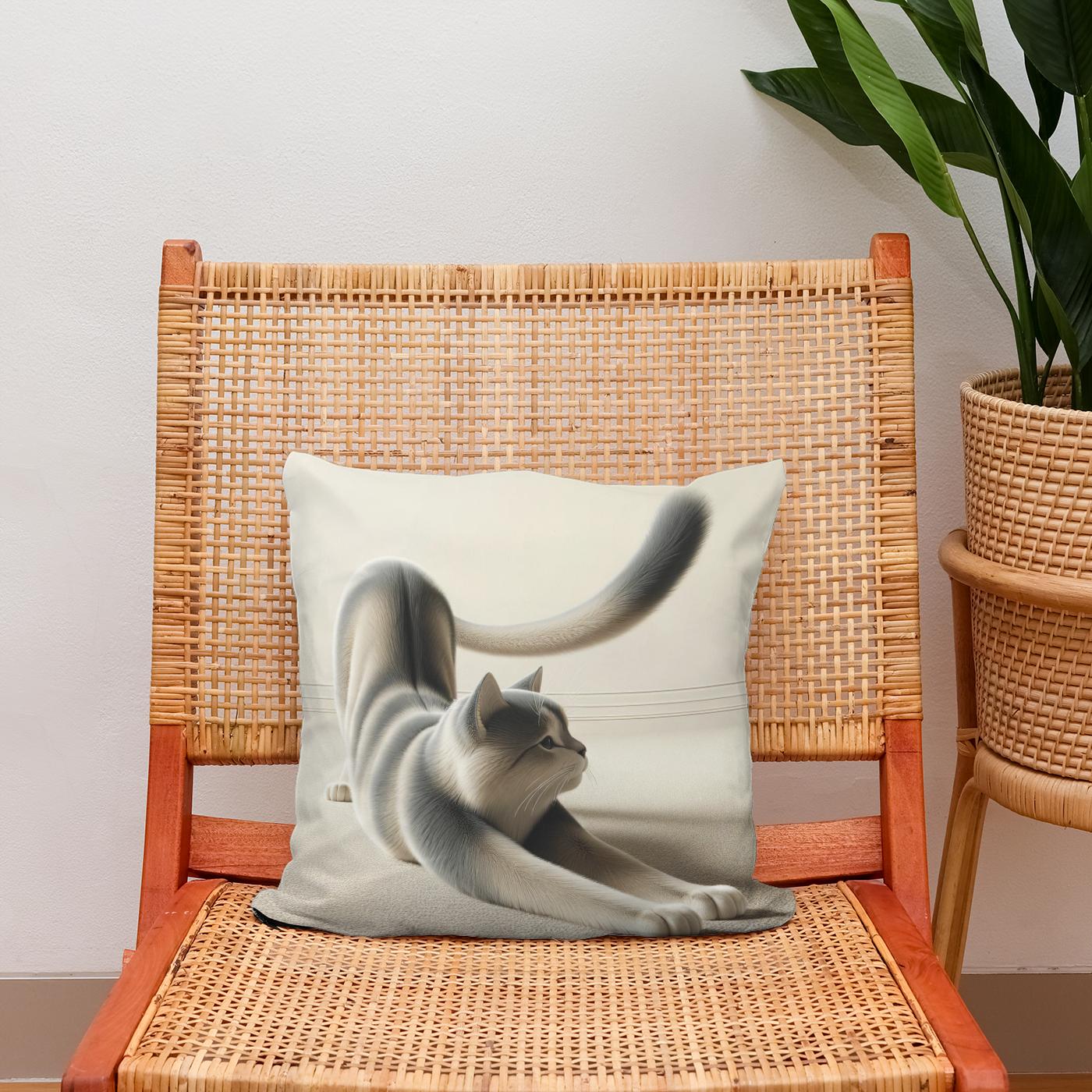 Stretching Cat Cotton Cushion