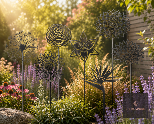 Tall Floral Garden Stake