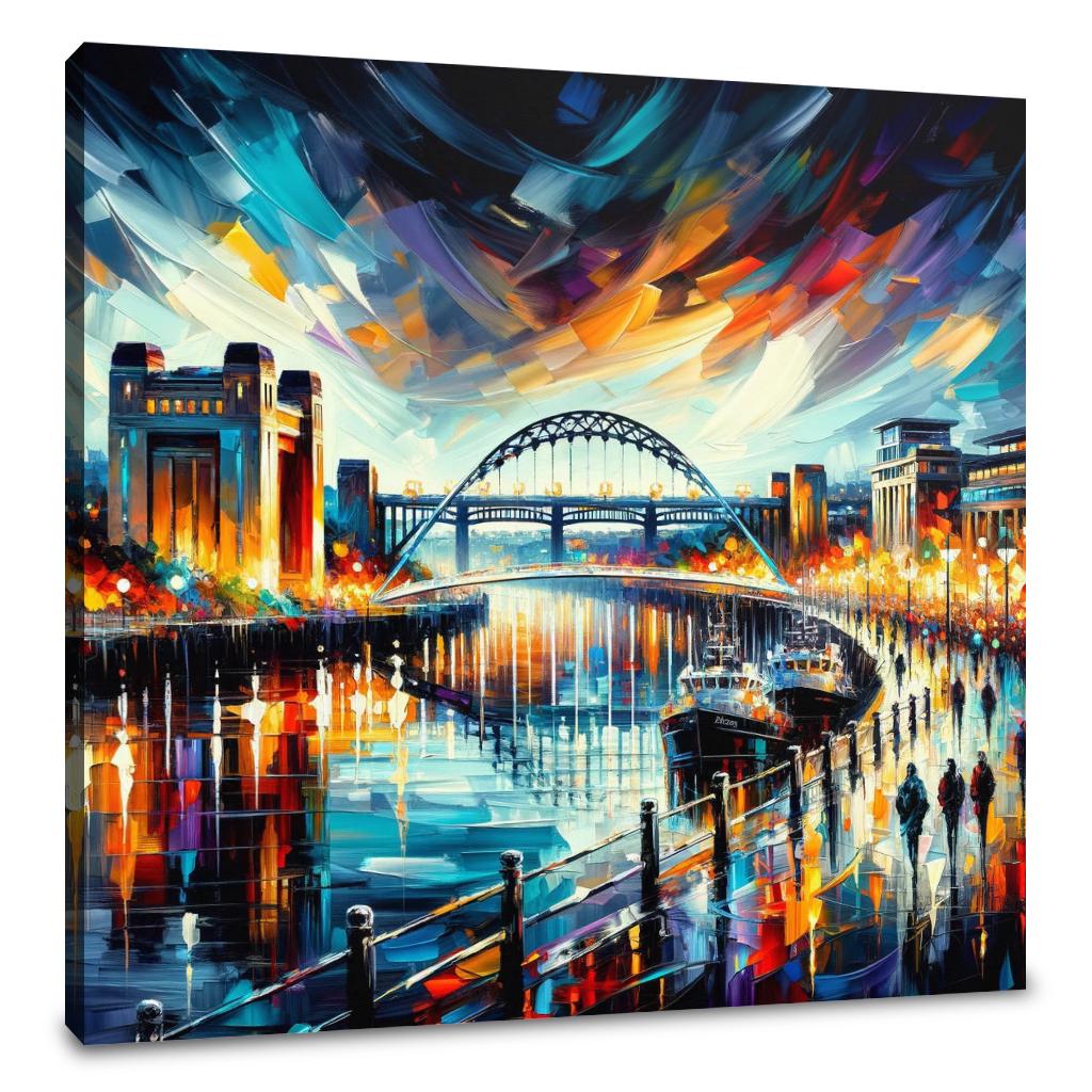 Newcastle Quayside Evening Vibrance Canvas
