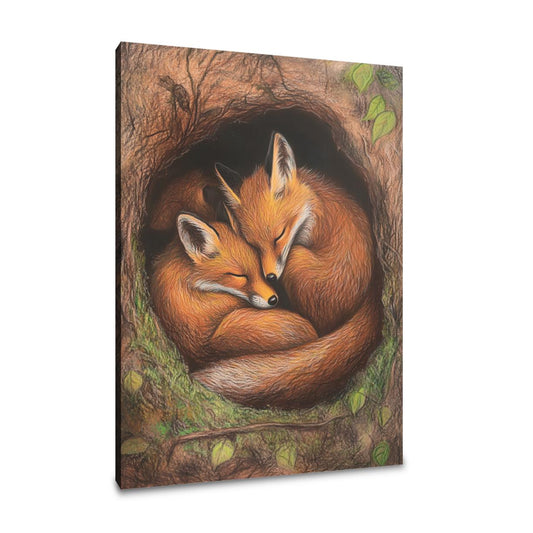 Fox Family Slumber Canvas