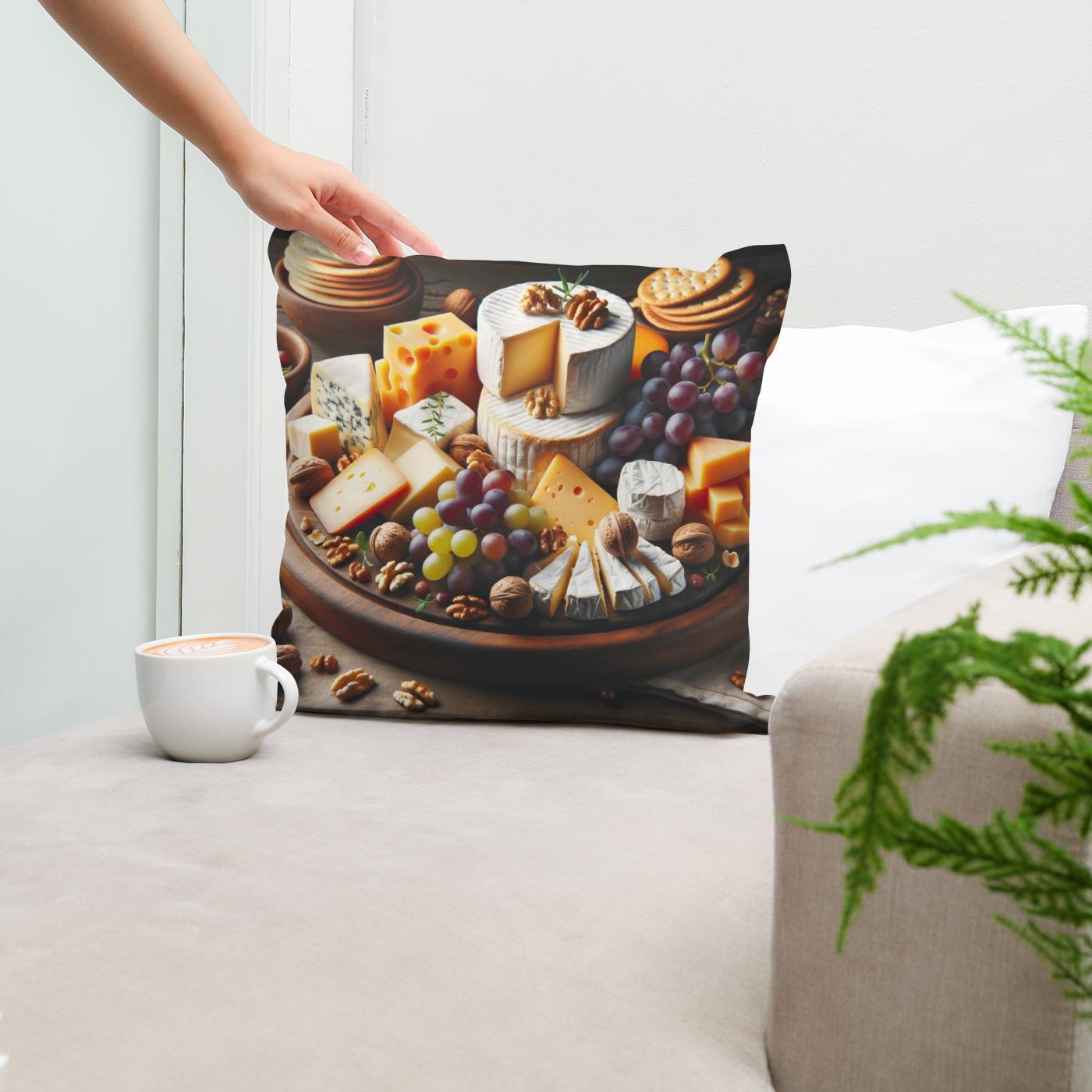 Gourmet Cheeseboard Cotton Cushion