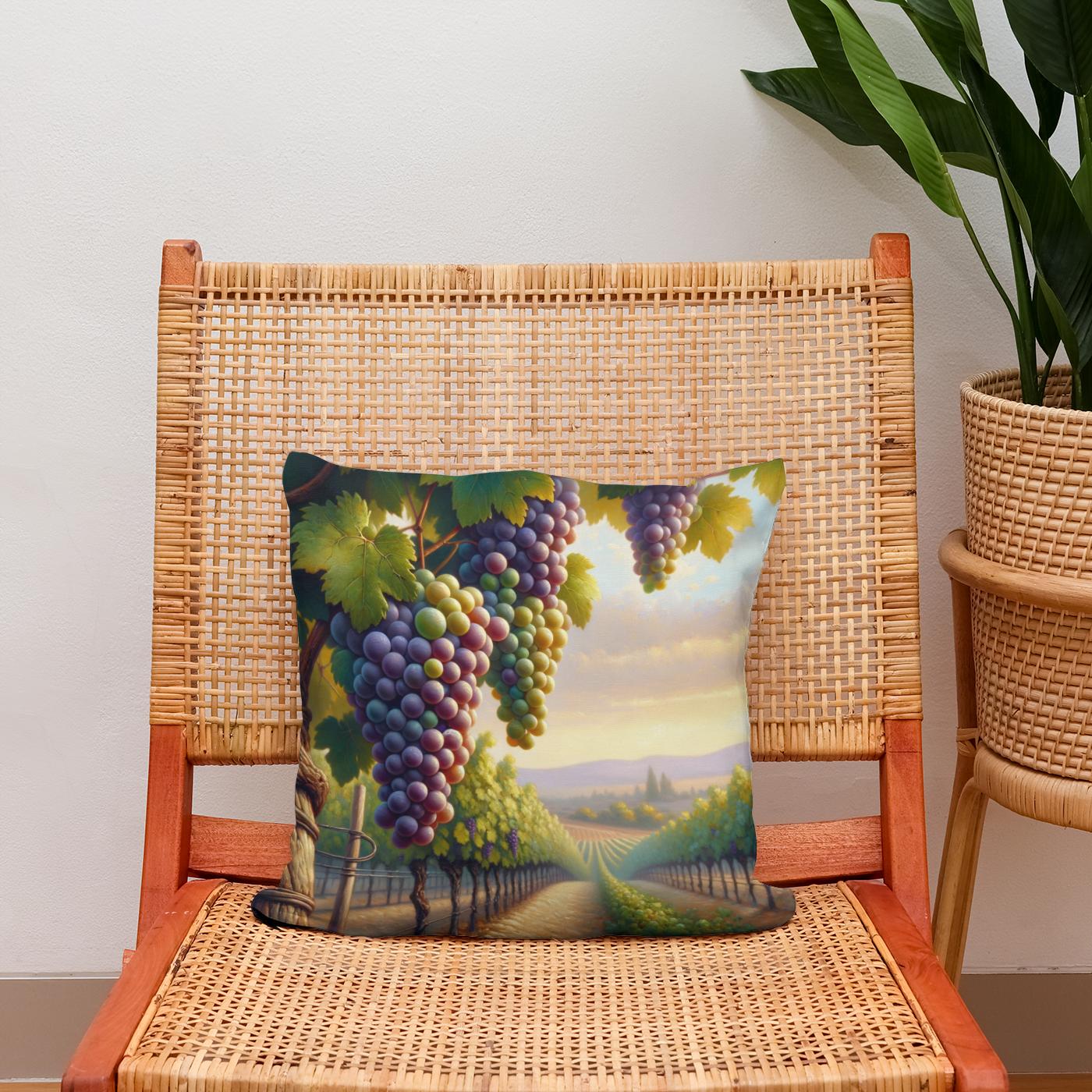 Vintage Vineyard Dreams Cotton Cushion