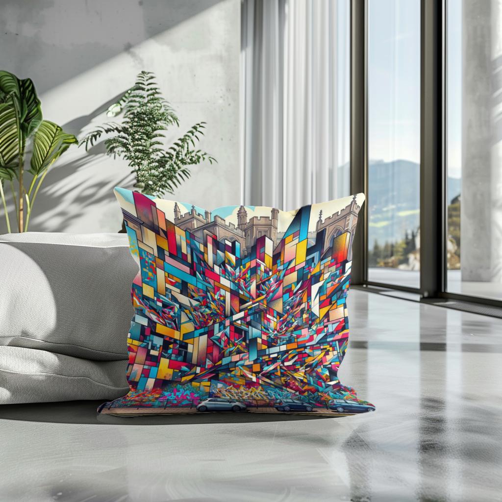 Bristol Cubist Streets Cotton Cushion