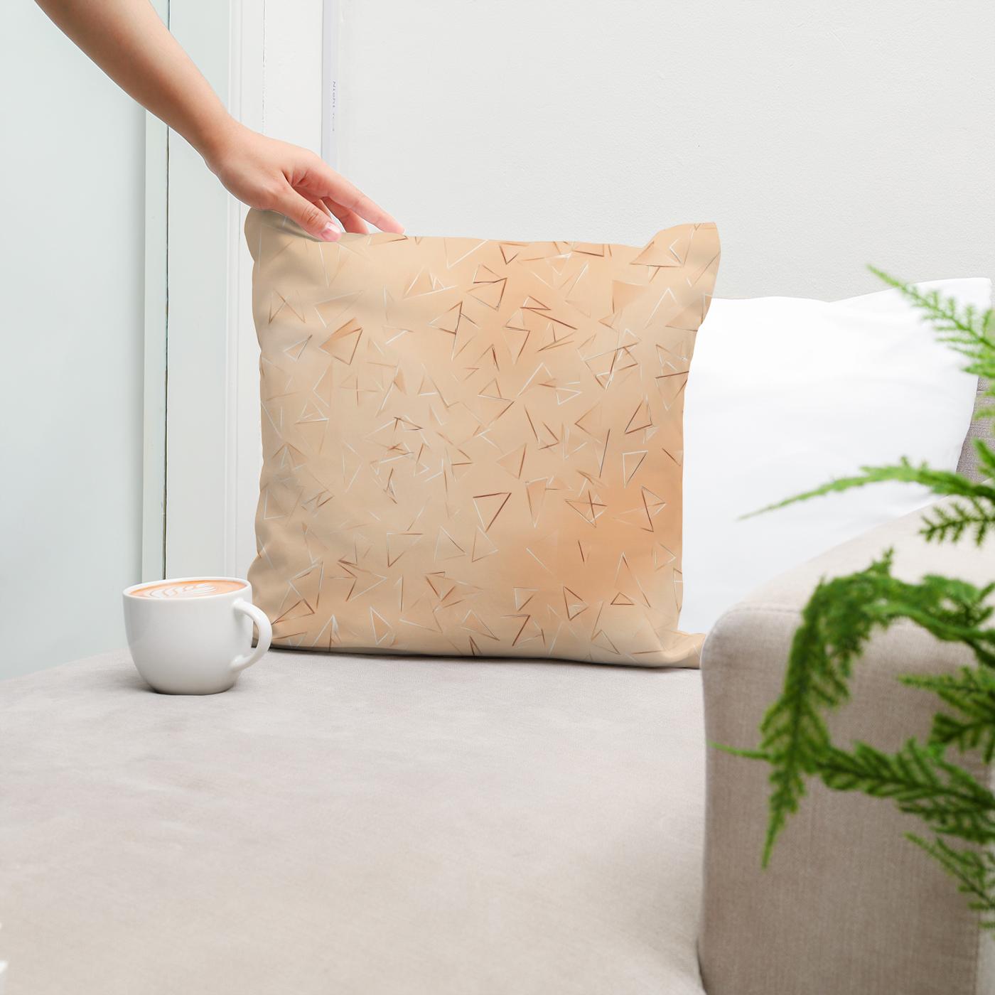 Geometric Gold Delight Cotton Cushion