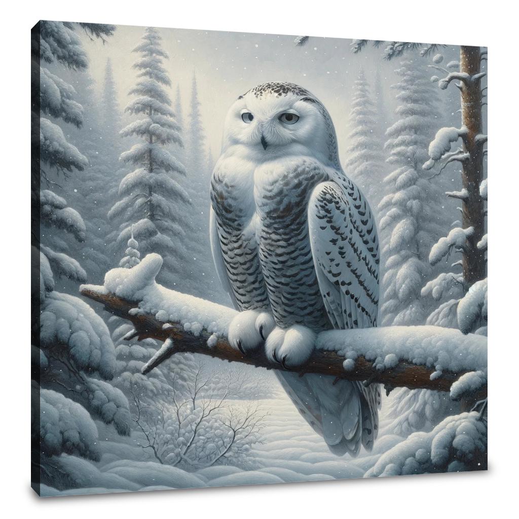 Winter Owl Solitude Canvas