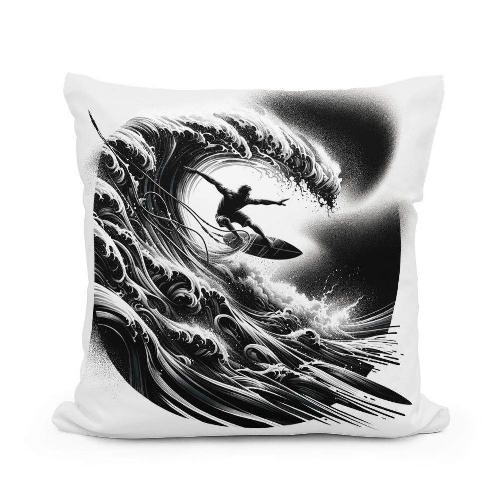 Surge of the Silver Wave Cotton Cushion
