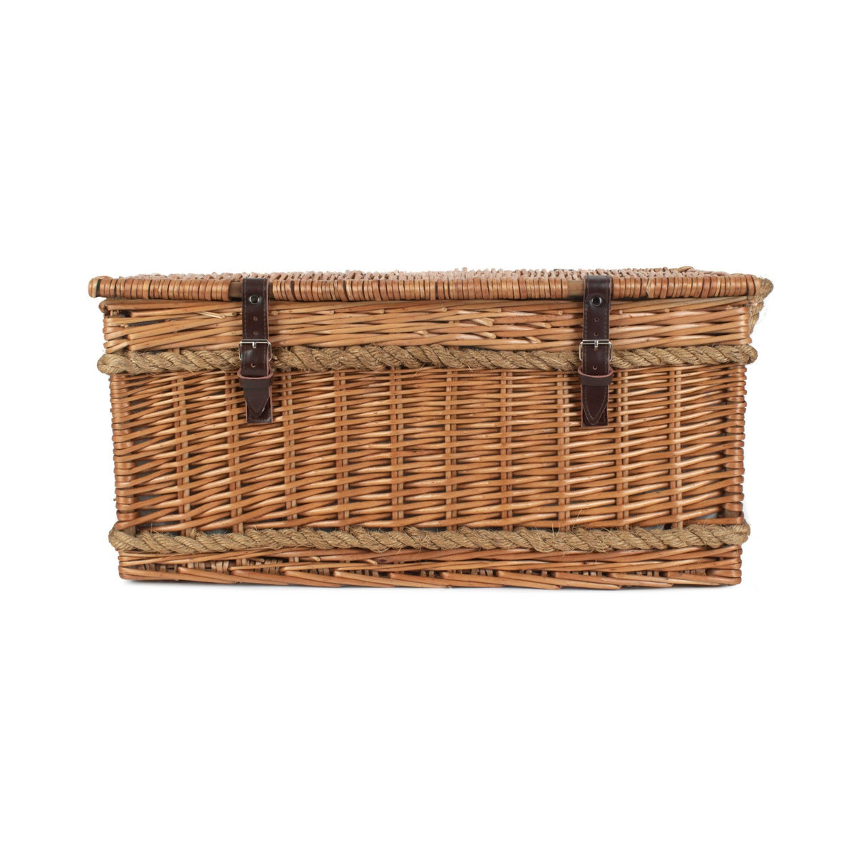 6 Person Rope Handled Green Tweed Hamper