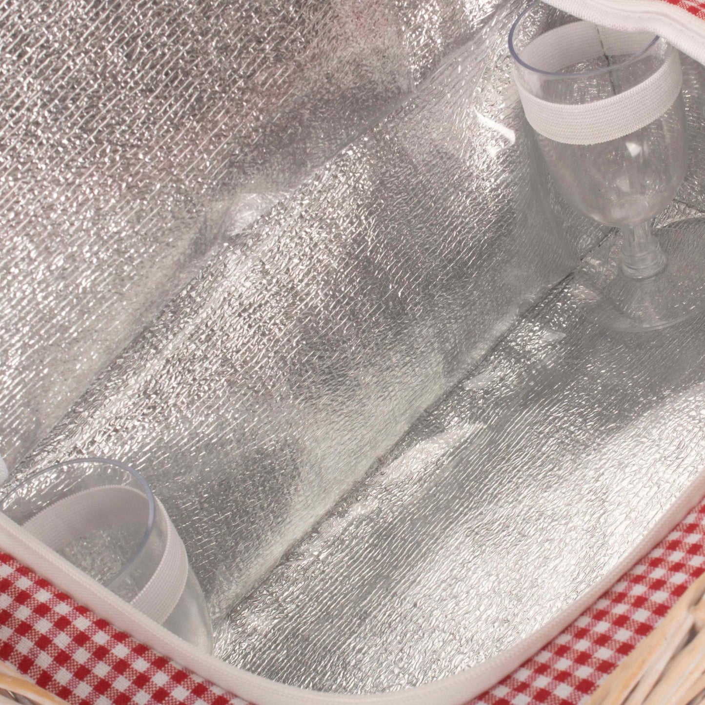 2 Person Red & White Gingham Fitted Hamper