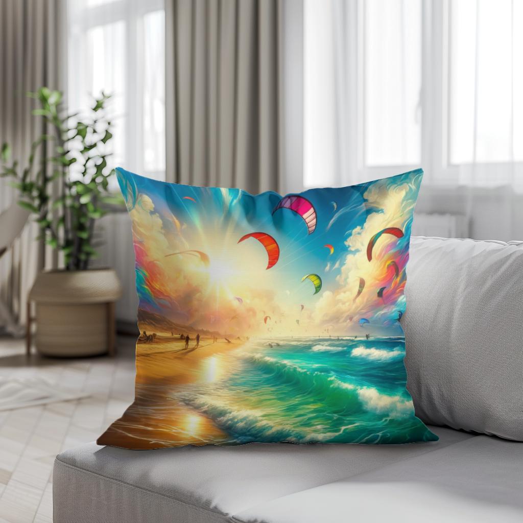 Summer Kitesurfing Bliss Cotton Cushion