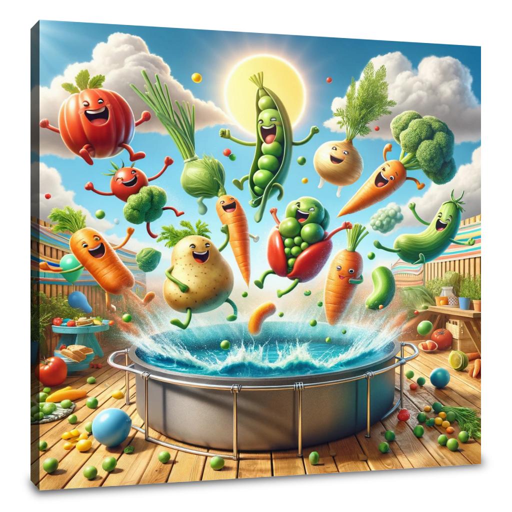Vegetable Pool Party Canvas