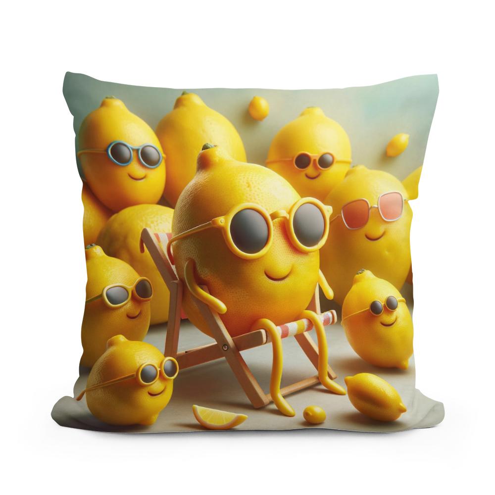 Lemonade Whimsy Cotton Cushion