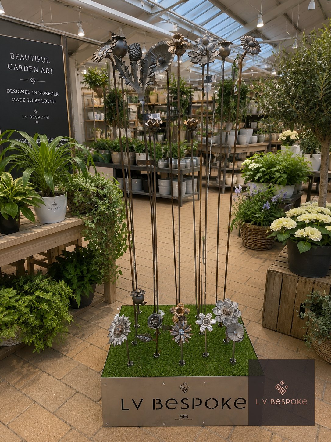 Tall Floral Garden Stake
