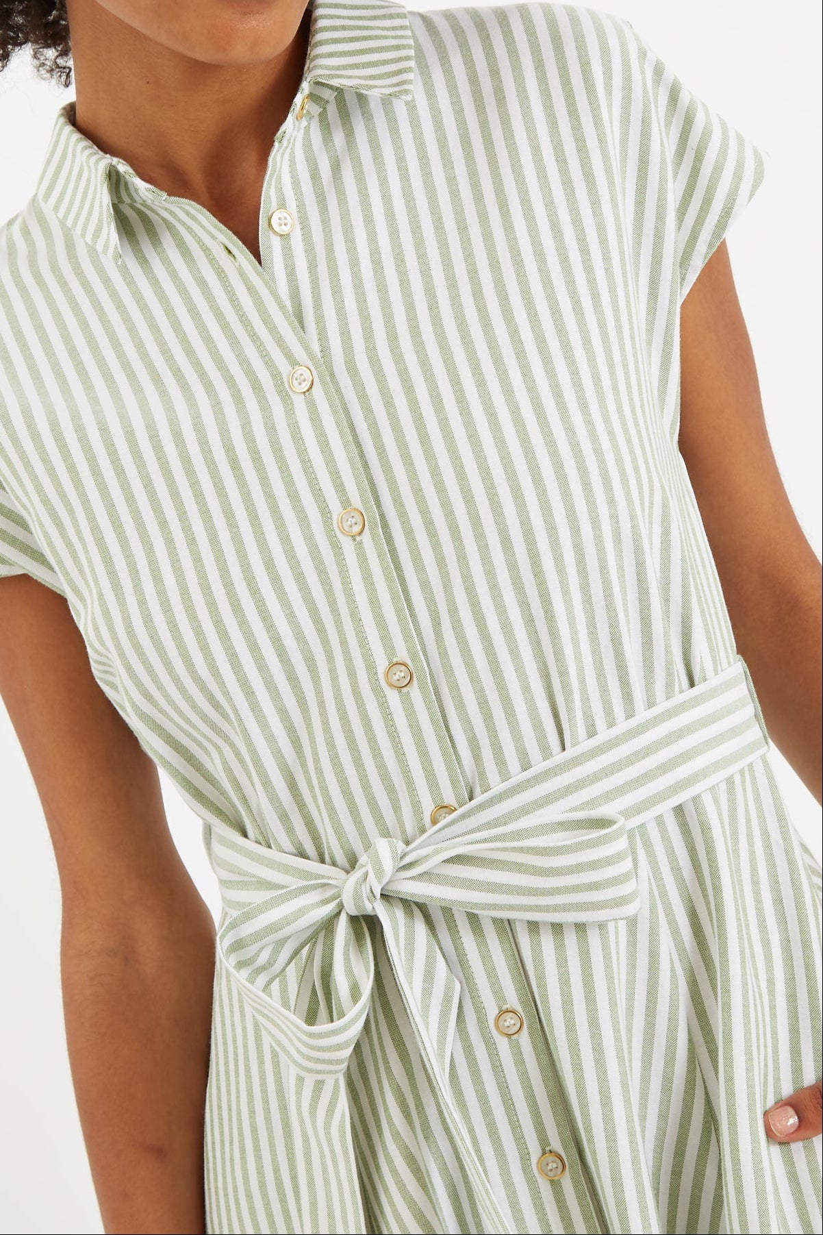 Fleur Sail Stripe Midi Shirt Dress