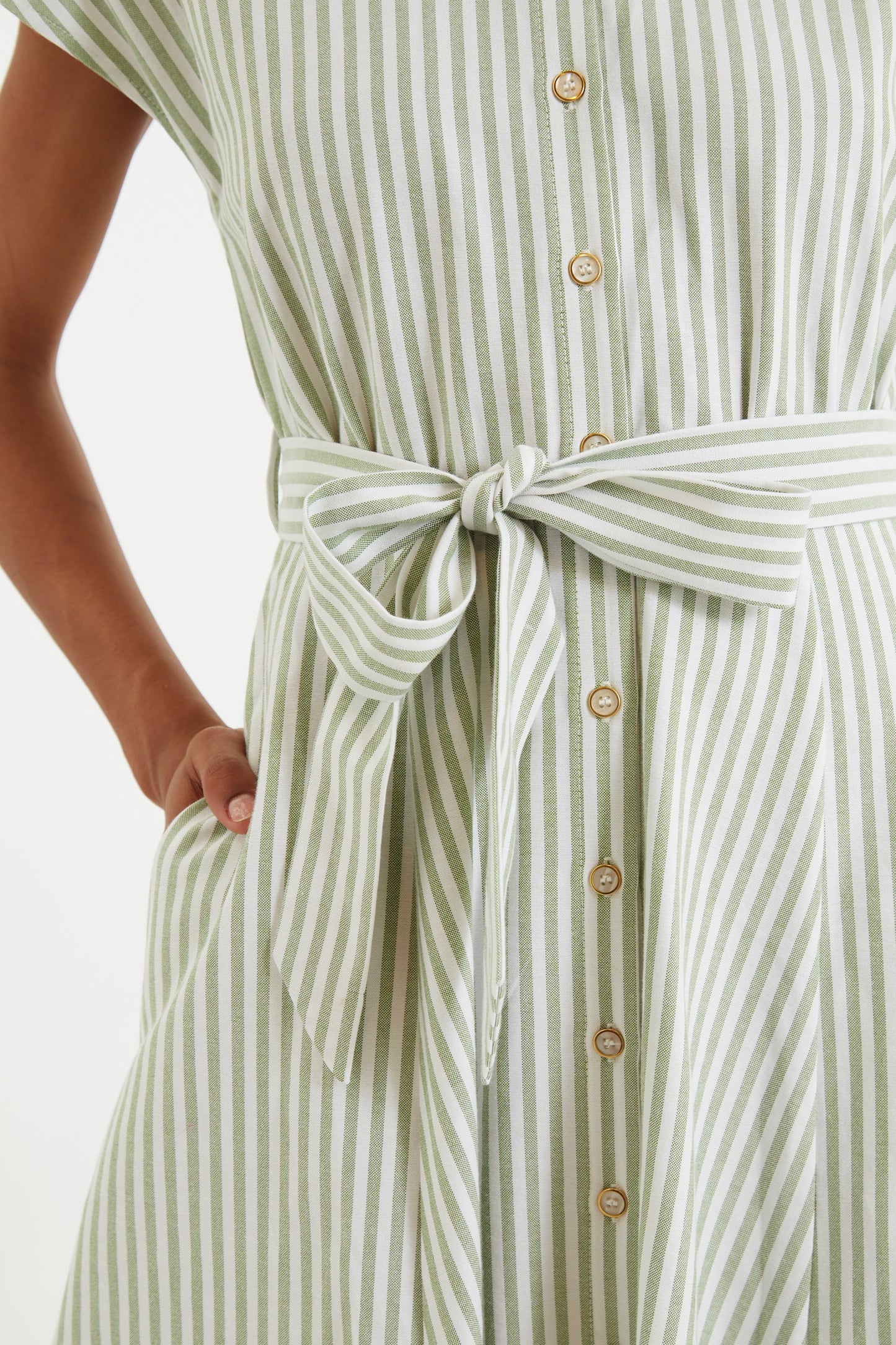 Fleur Sail Stripe Midi Shirt Dress