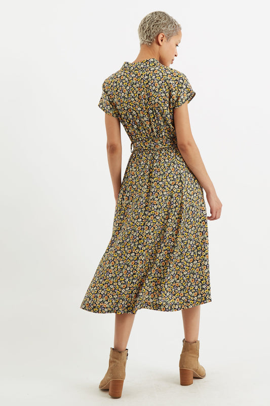 Fleur Santa Fe Floral Midi Shirt Dress