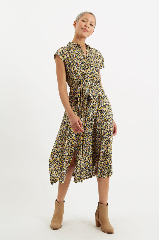 Fleur Santa Fe Floral Midi Shirt Dress