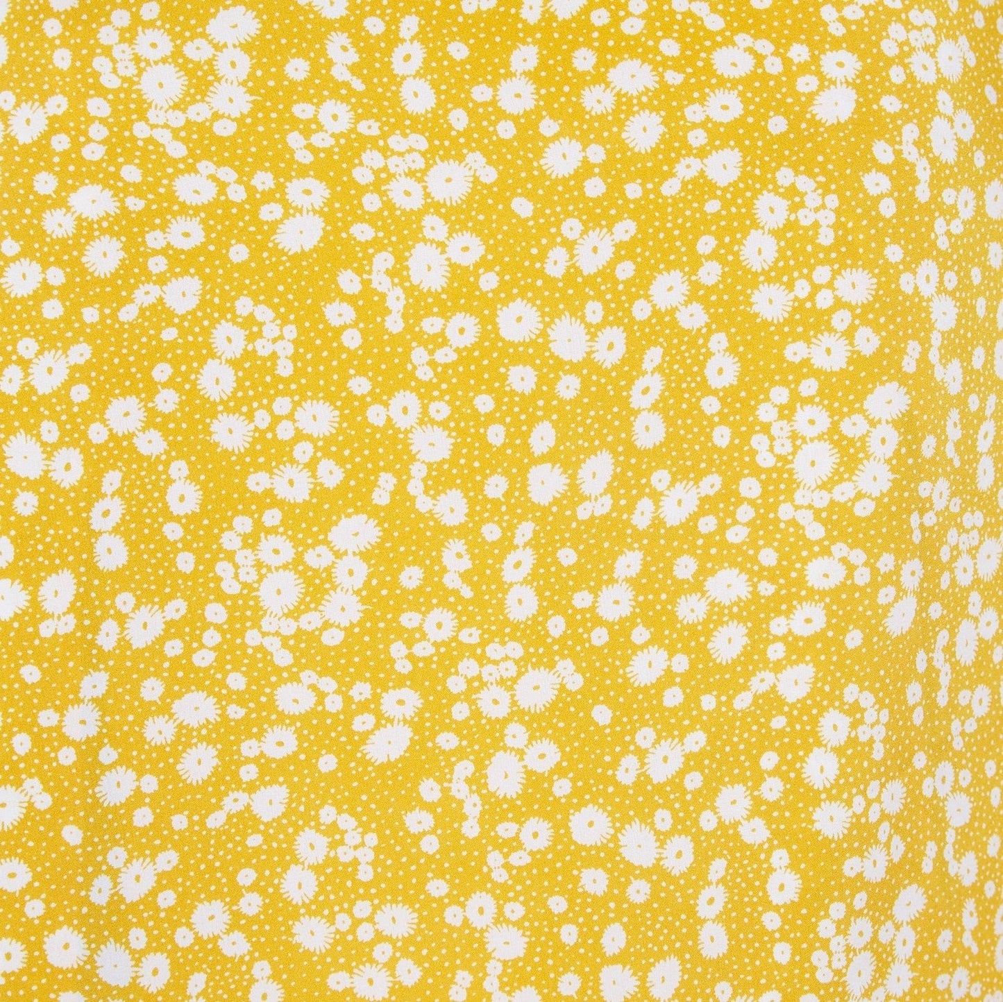 Corina Flower Dot Print Midi Tea Dress - Mustard
