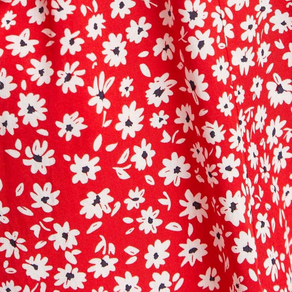Louche Marika Flower Sketch Print Short Sleeve Shirt - Red
