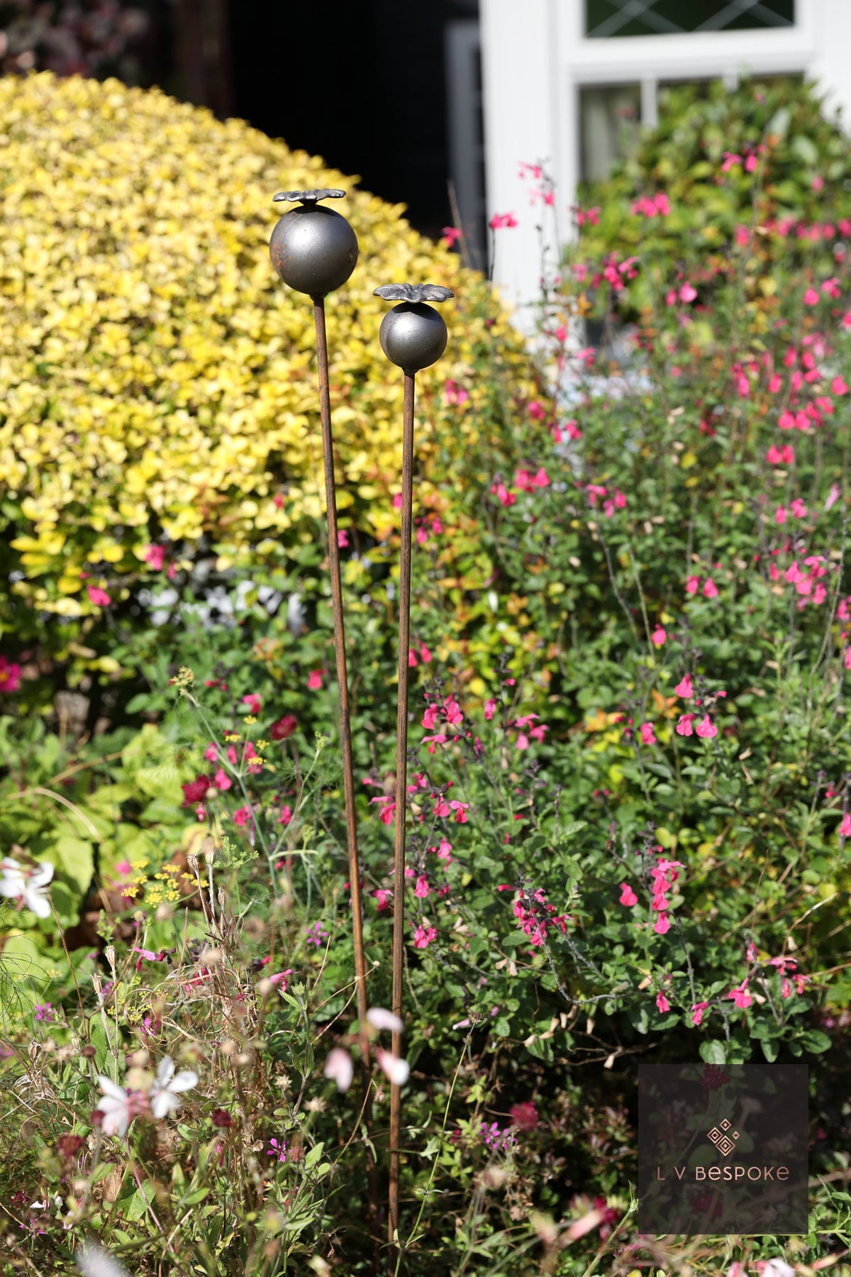Short Floral Garden Stake