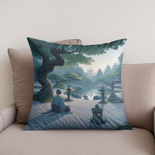 Samurai Serenity Cotton Cushion