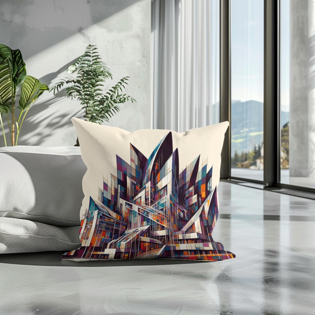 Edinburgh Scottish Parliament Abstract Vision Cotton Cushion