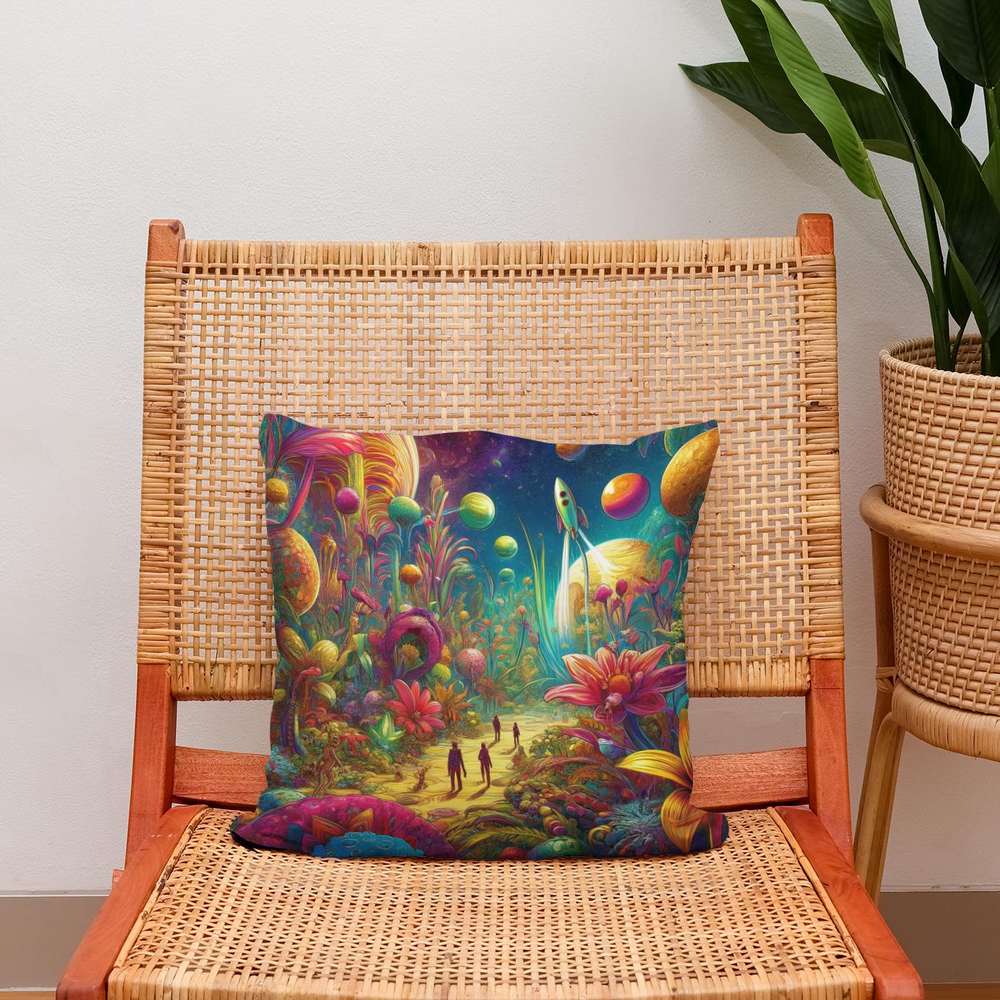 Extraterrestrial Eden Cotton Cushion