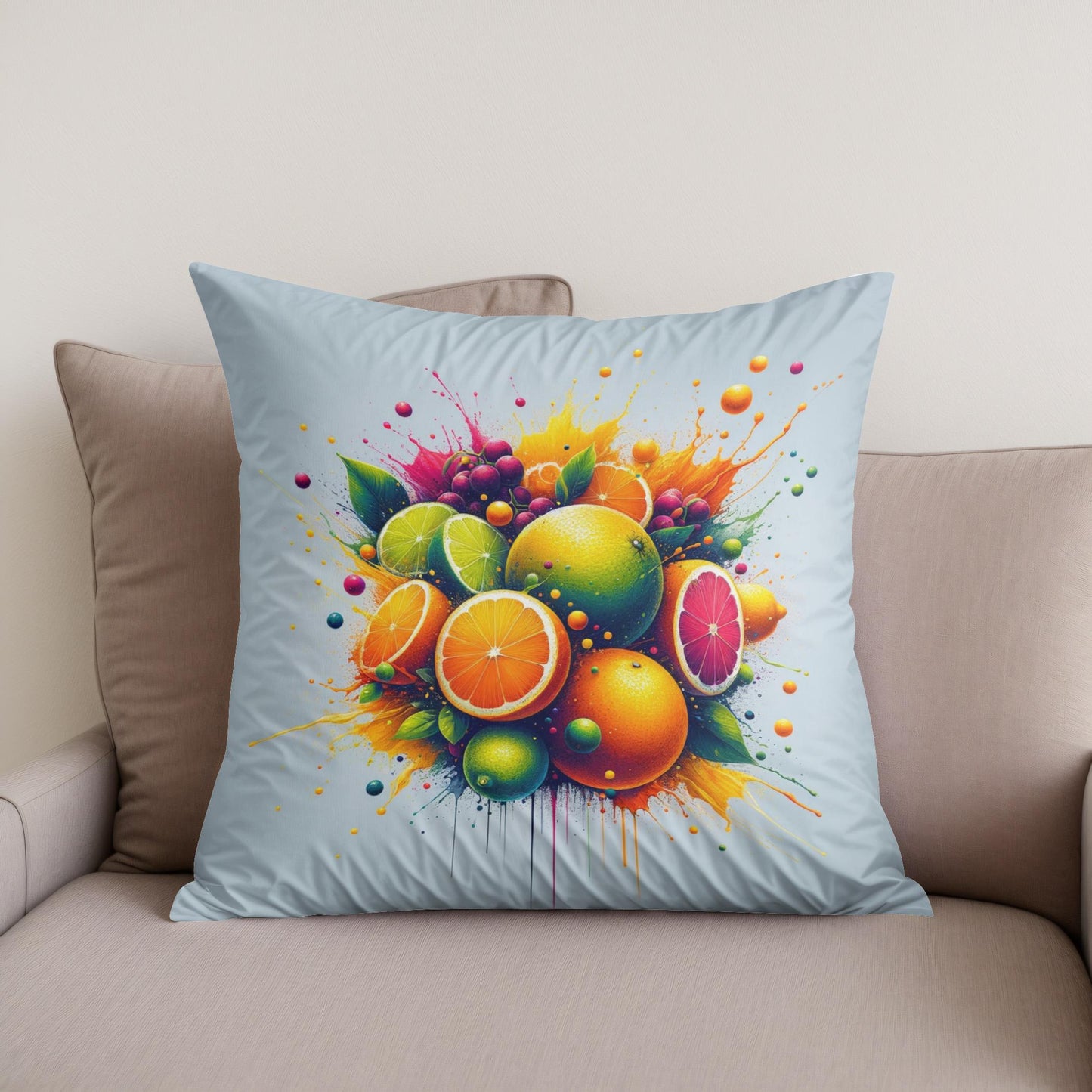 Abstract Citrus Fusion Cotton Cushion