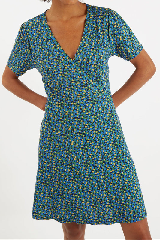 Frankie Bubble Pop Wrap Mini Jersey Dress