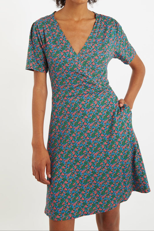 Frankie Spring Bloom Wrap Mini Jersey Dress