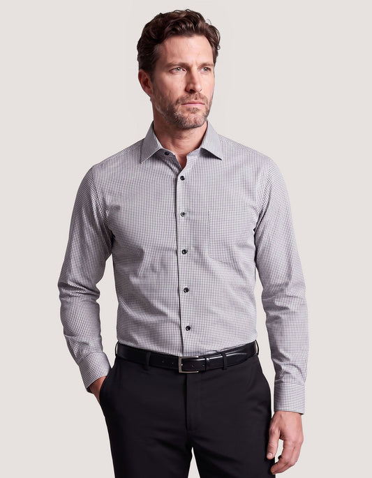 Grey And White Checkered Shirt