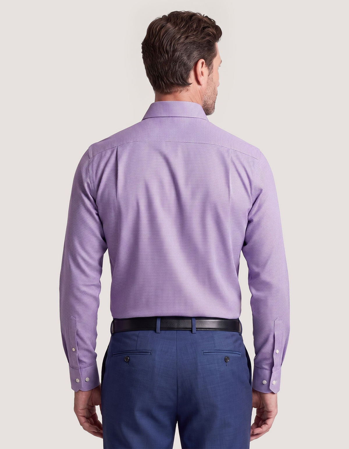 Purple And White Checkered Shirt