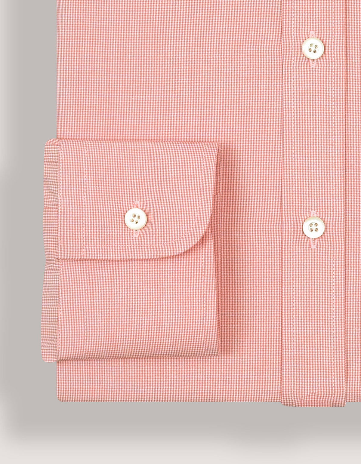 Coral Pink Checkered Formal Shirt