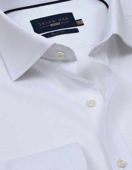 White Self Textured Dobby Shirt